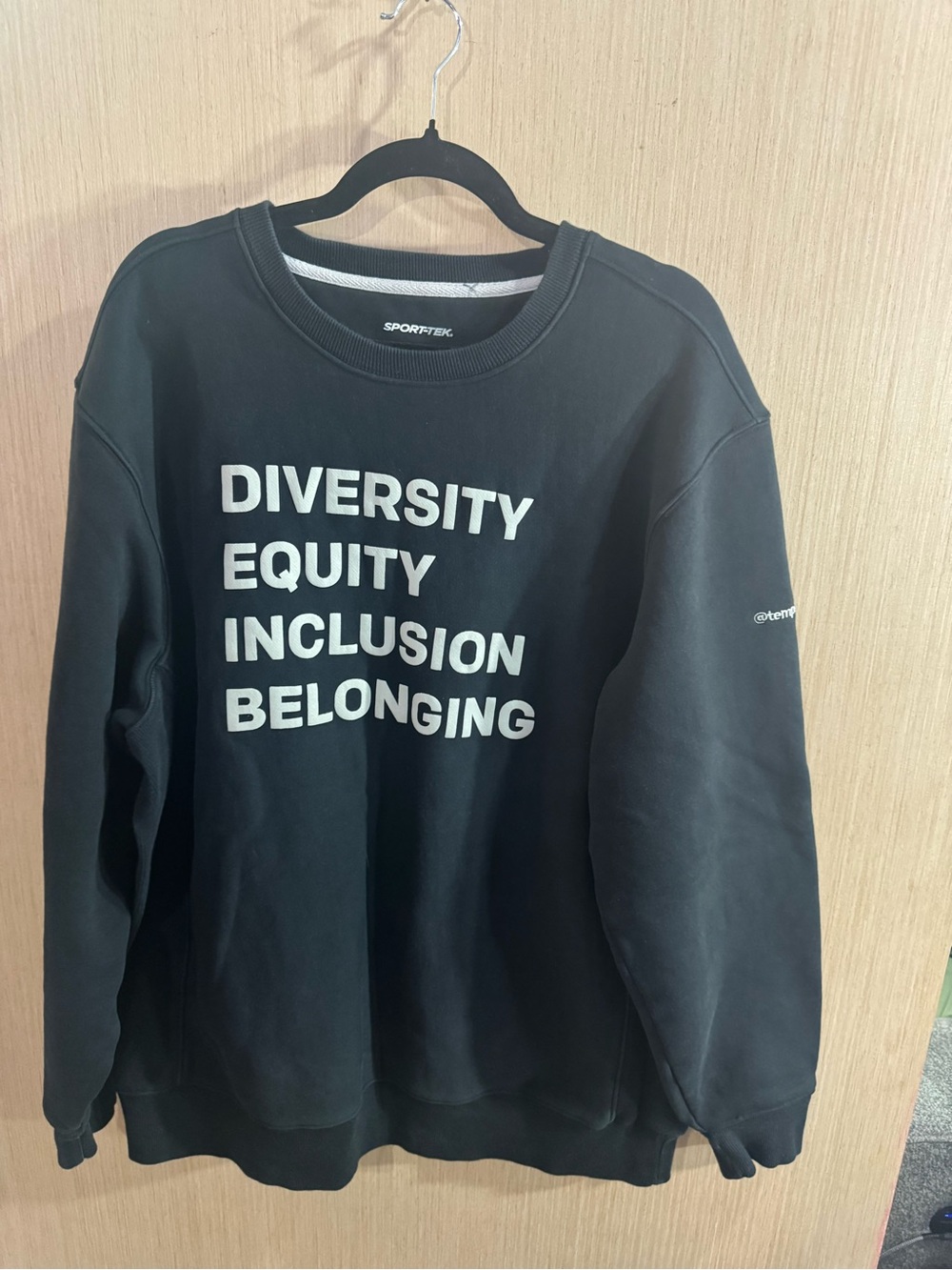 Sport-Tek Black Crewneck Sweatshirt with Diversity Print Size 2XL